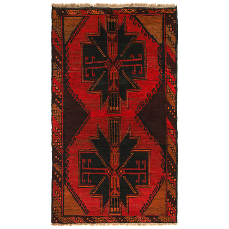 Tribal Baloch Rug 3' 8" x 6' 8" ft / 112 x 202 cm - No. W27417