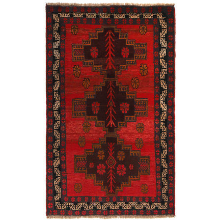 Tribal Baloch Rug 3' 9" x 6' 3" ft / 115 x 191 cm - No. W27420