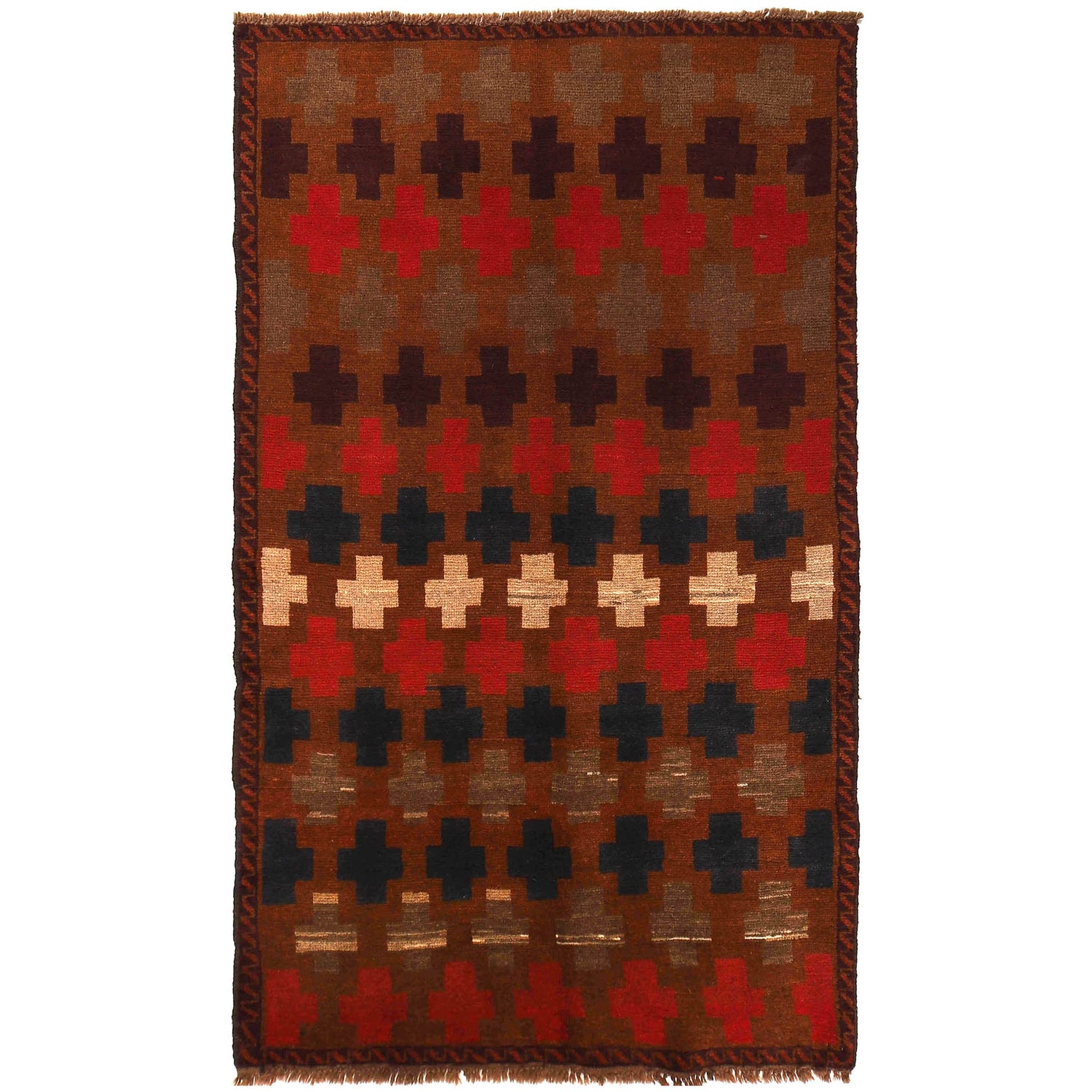 Tribal Baloch Rug 3' 8" x 6' 4" ft / 111 x 194 cm - No. W27425