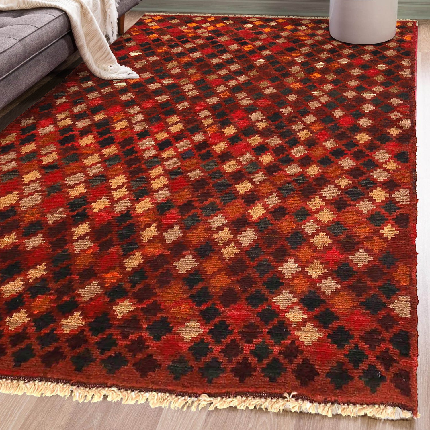 Tribal Baloch Rug 3' 11" x 5' 5" ft / 119 x 166 cm - No. W27426