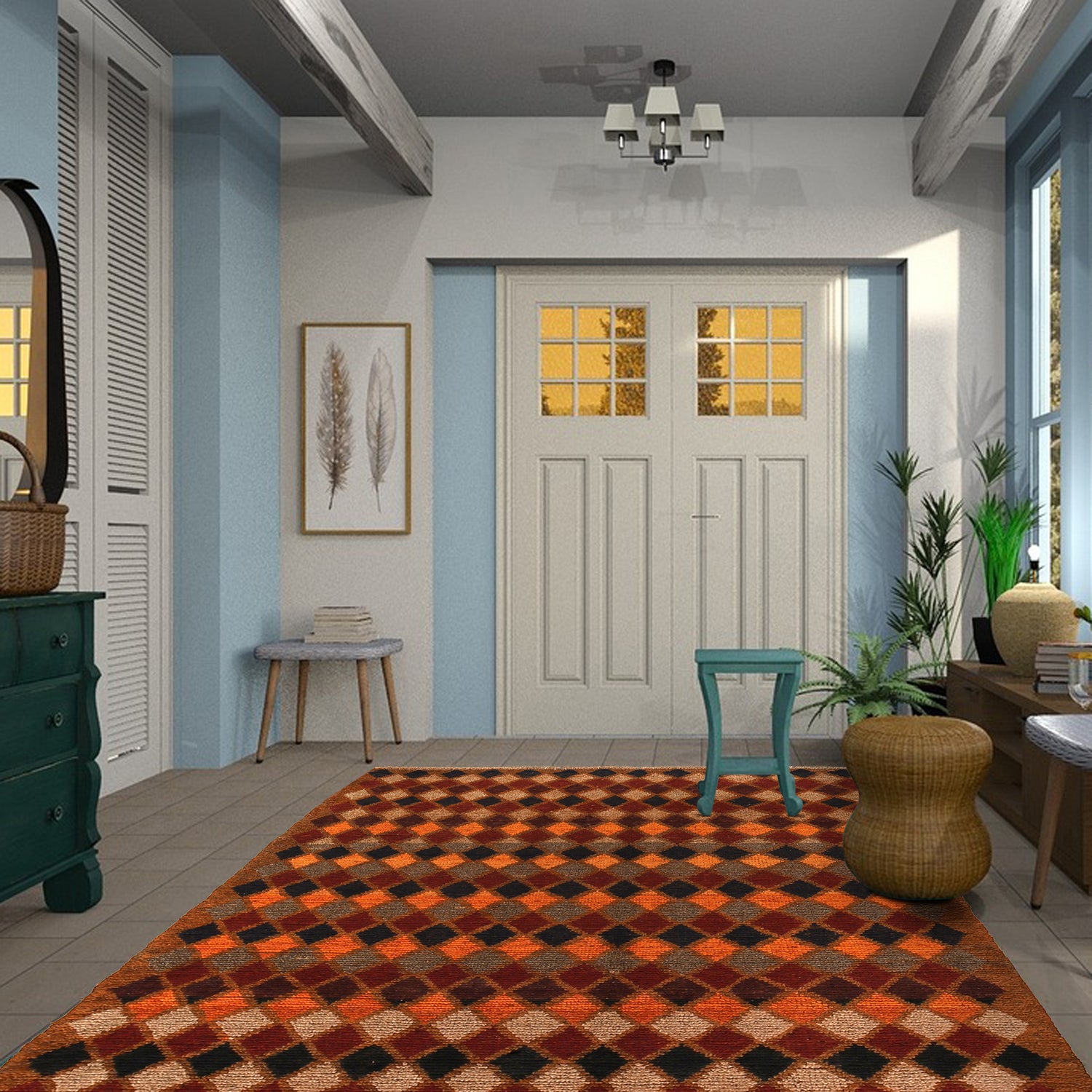 Tribal Baloch Rug 3' 10" x 6' 2" ft / 118 x 187 cm - No. W27428