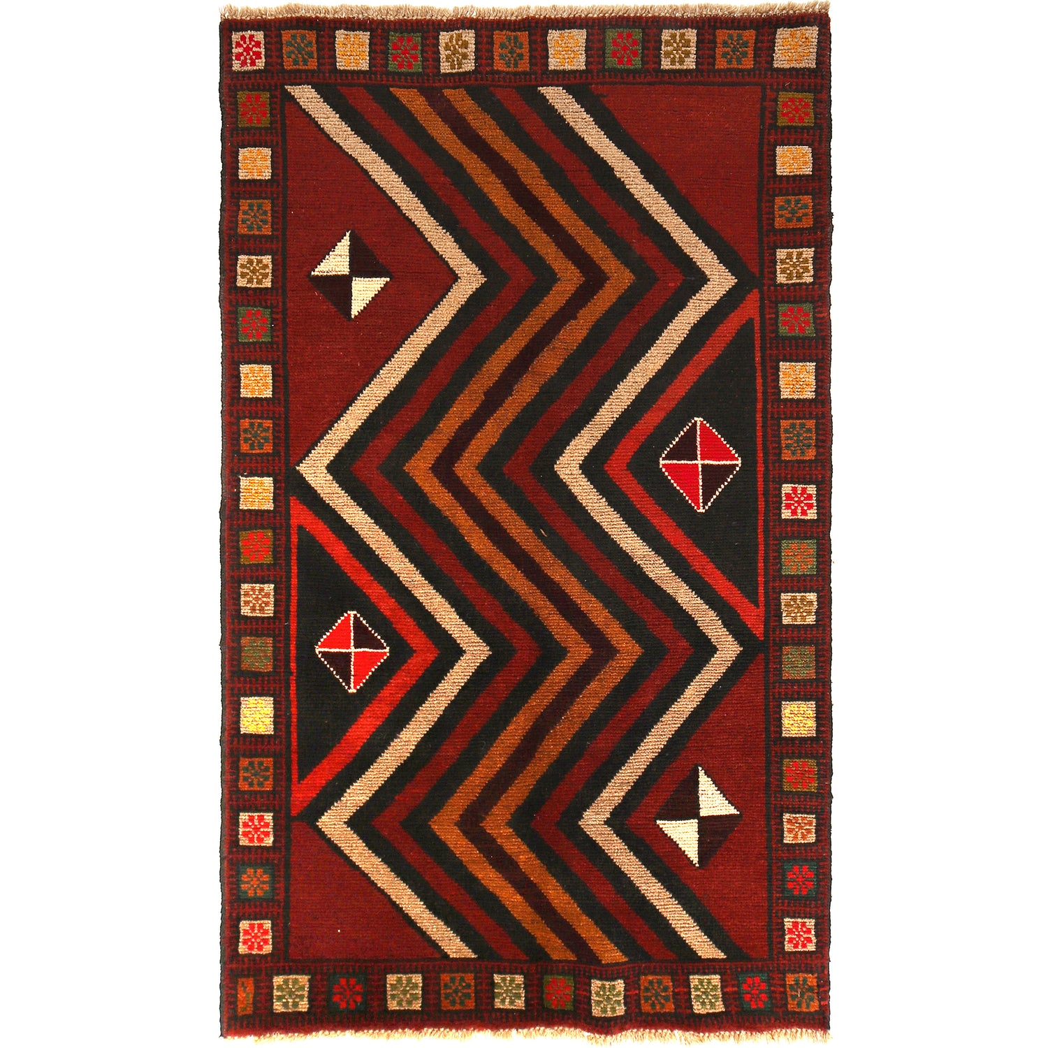 Tribal Baloch Rug 3' 3" x 6' 4" ft / 100 x 194 cm - No. W27429