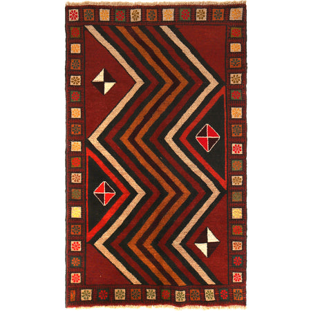 Tribal Baloch Rug 3' 3" x 6' 4" ft / 100 x 194 cm - No. W27429