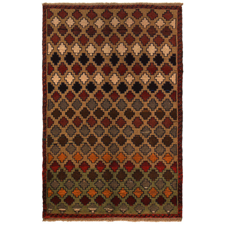 Tribal Baloch Rug 3' 10" x 5' 12" ft / 117 x 182 cm - No. W27430