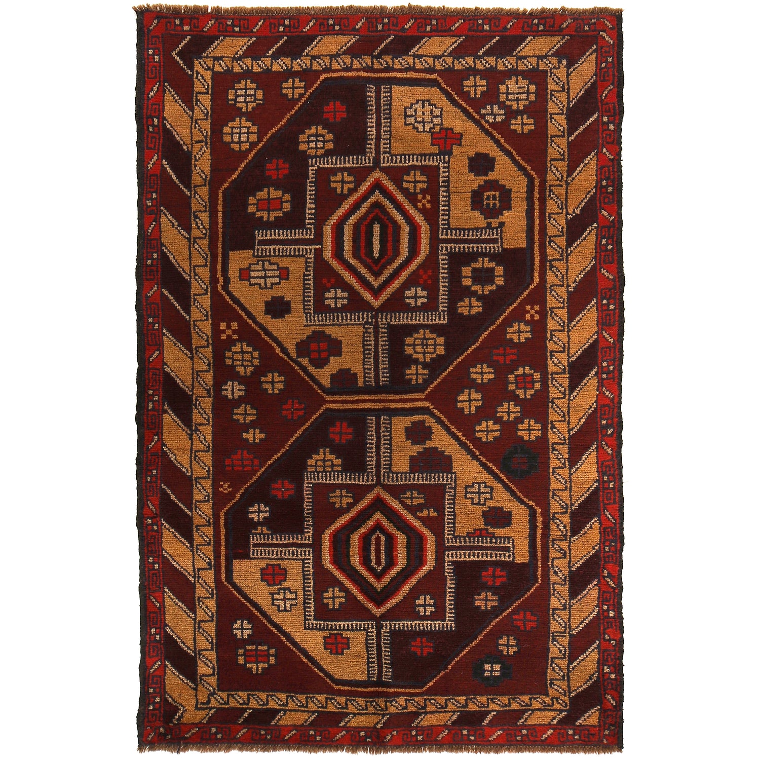 Tribal Baloch Rug 3' 10" x 6' 4" ft / 118 x 193 cm - No. W27434