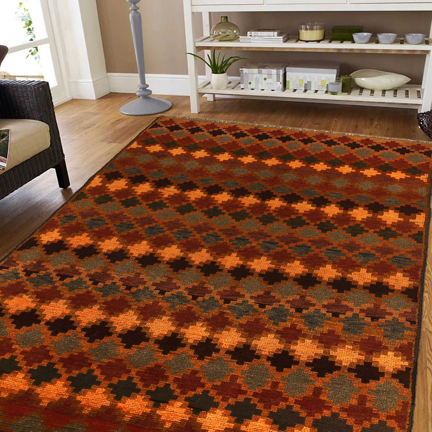 Tribal Baloch Rug 3' 8" x 6' 2" ft / 111 x 189 cm - No. W27436