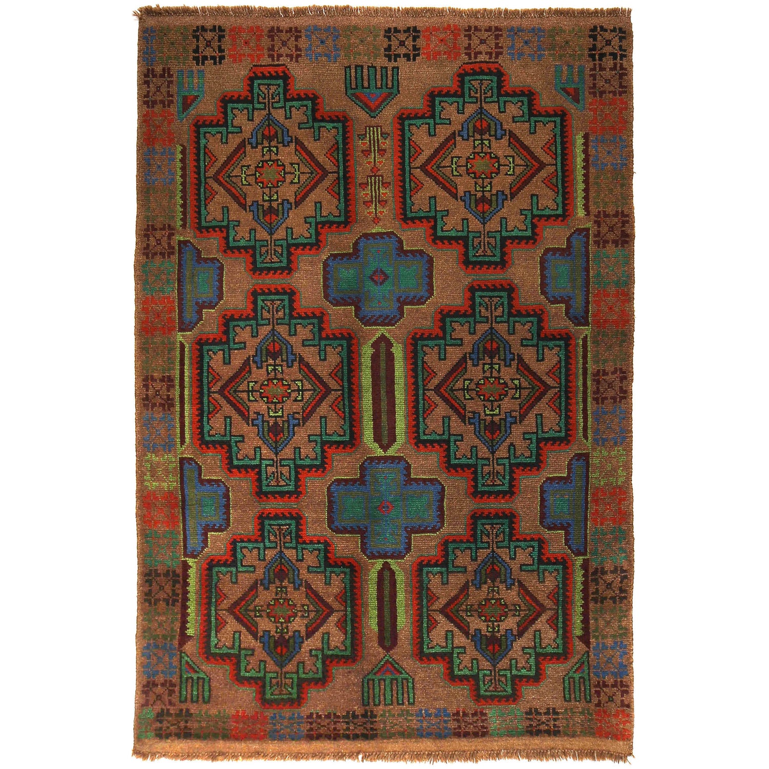 Tribal Baloch Rug 4' 2" x 6' 3" ft / 127 x 190 cm - No. W27440A