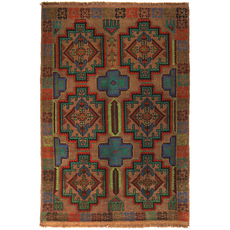 Tribal Baloch Rug 4' 2" x 6' 3" ft / 127 x 190 cm - No. W27440A