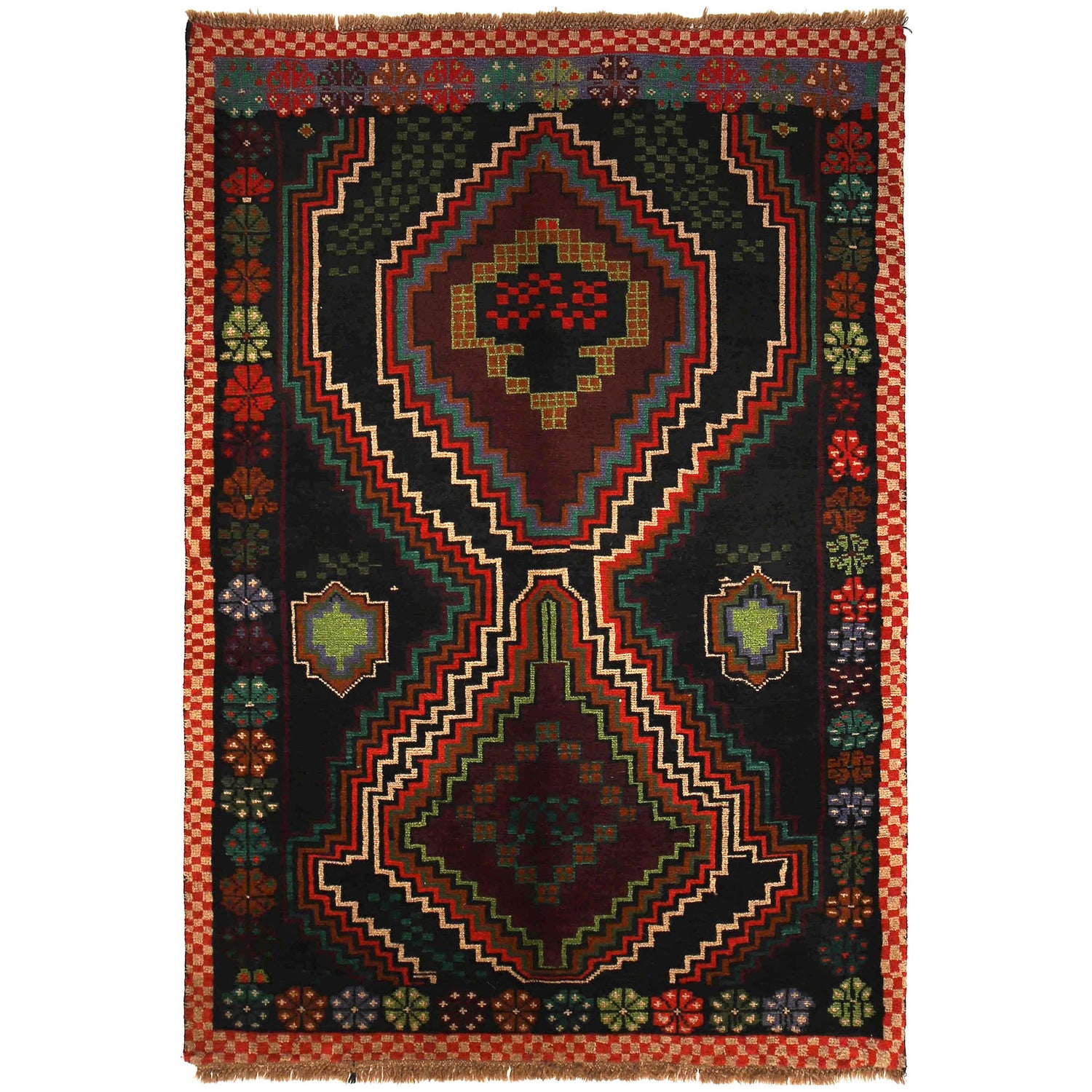 Tribal Baloch Rug 4' 1" x 5' 11" ft / 125 x 180 cm - No. W27442