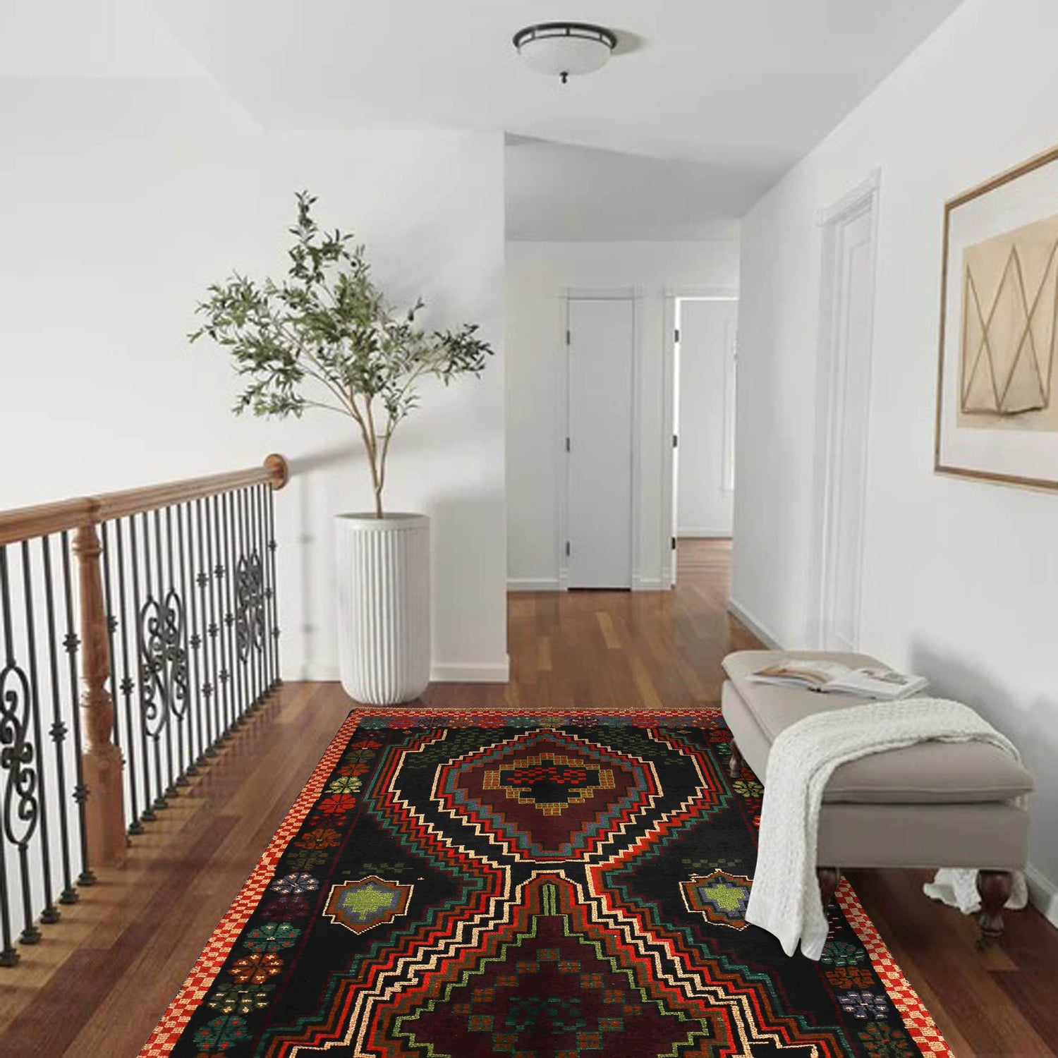 Tribal Baloch Rug 4' 1" x 5' 11" ft / 125 x 180 cm - No. W27442