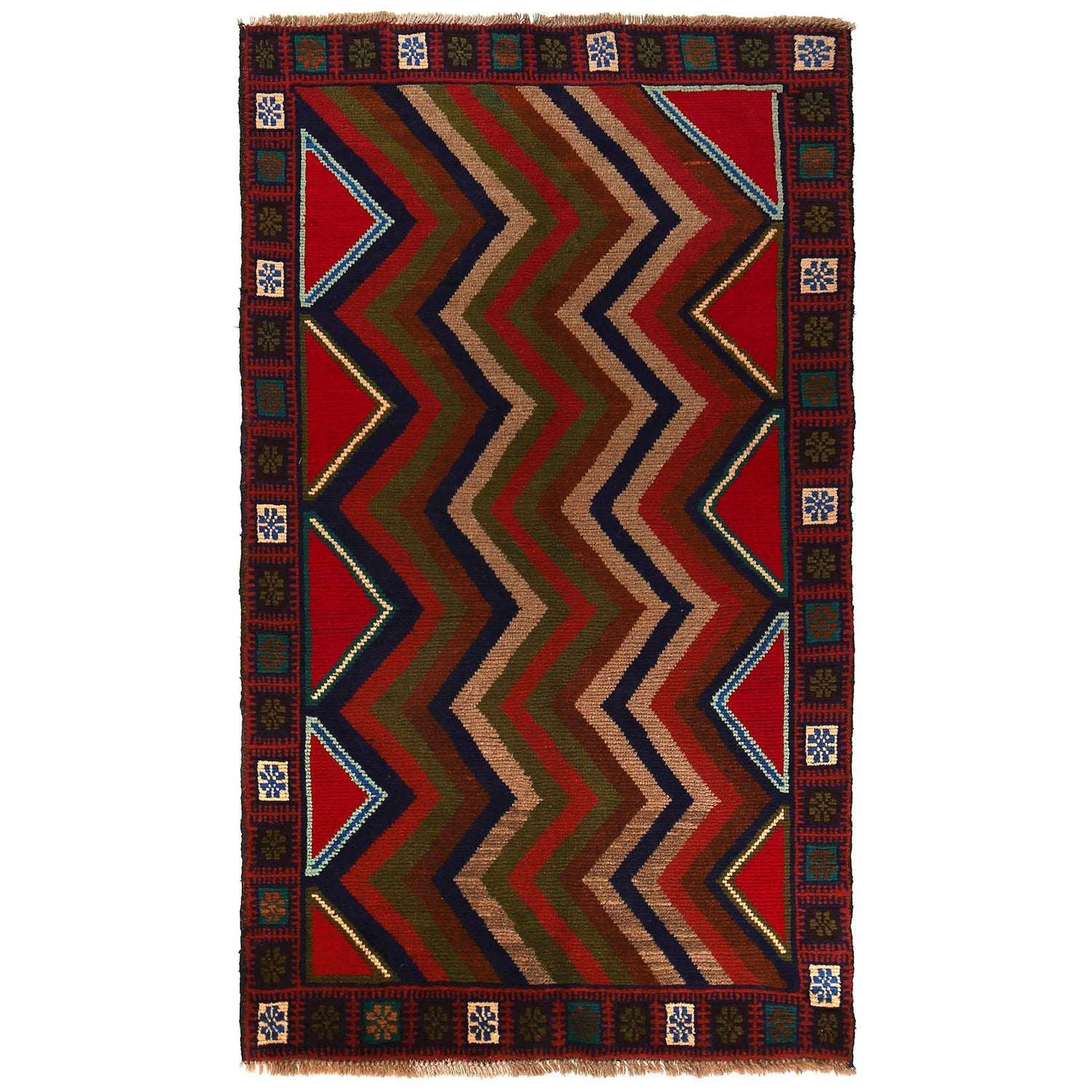 Tribal Baloch Rug 3' 7" x 6' 3" ft / 110 x 191 cm - No. W27447