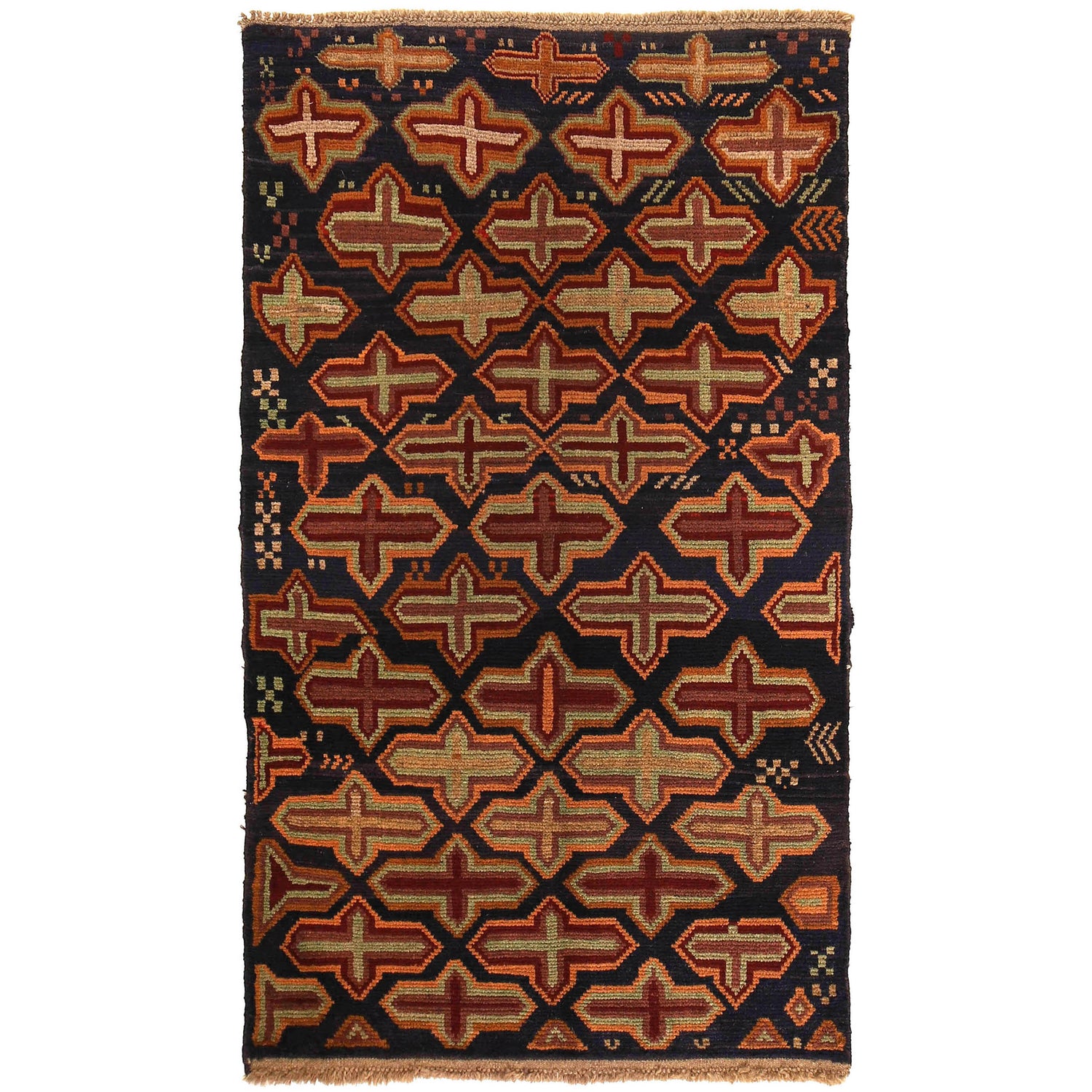Tribal Baloch Rug 3' 3" x 5' 12" ft / 100 x 182 cm - No. W27452