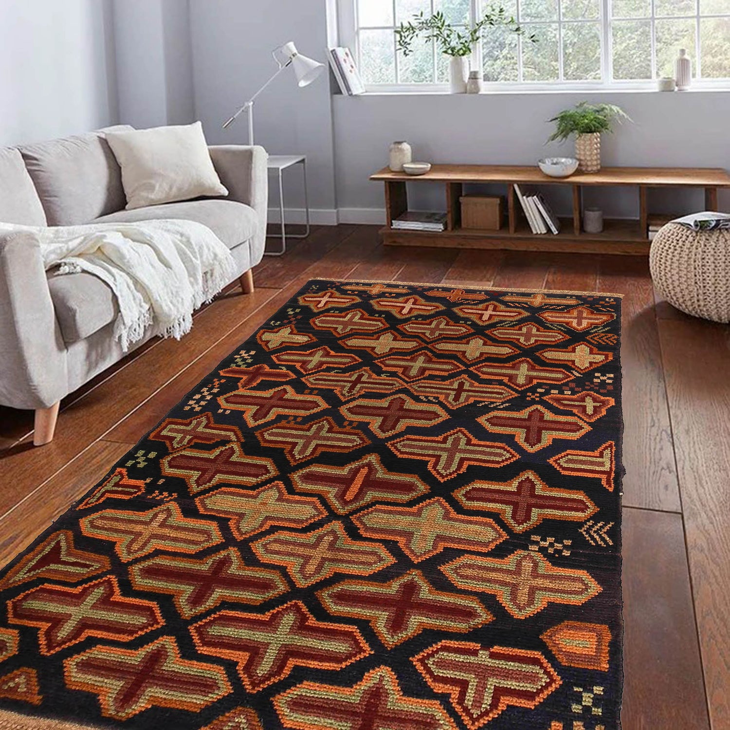 Tribal Baloch Rug 3' 3" x 5' 12" ft / 100 x 182 cm - No. W27452