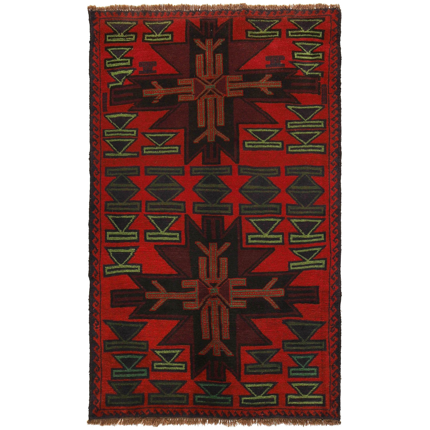 Tribal Baloch Rug 4' 0" x 6' 8" ft / 122 x 203 cm - No. W27454