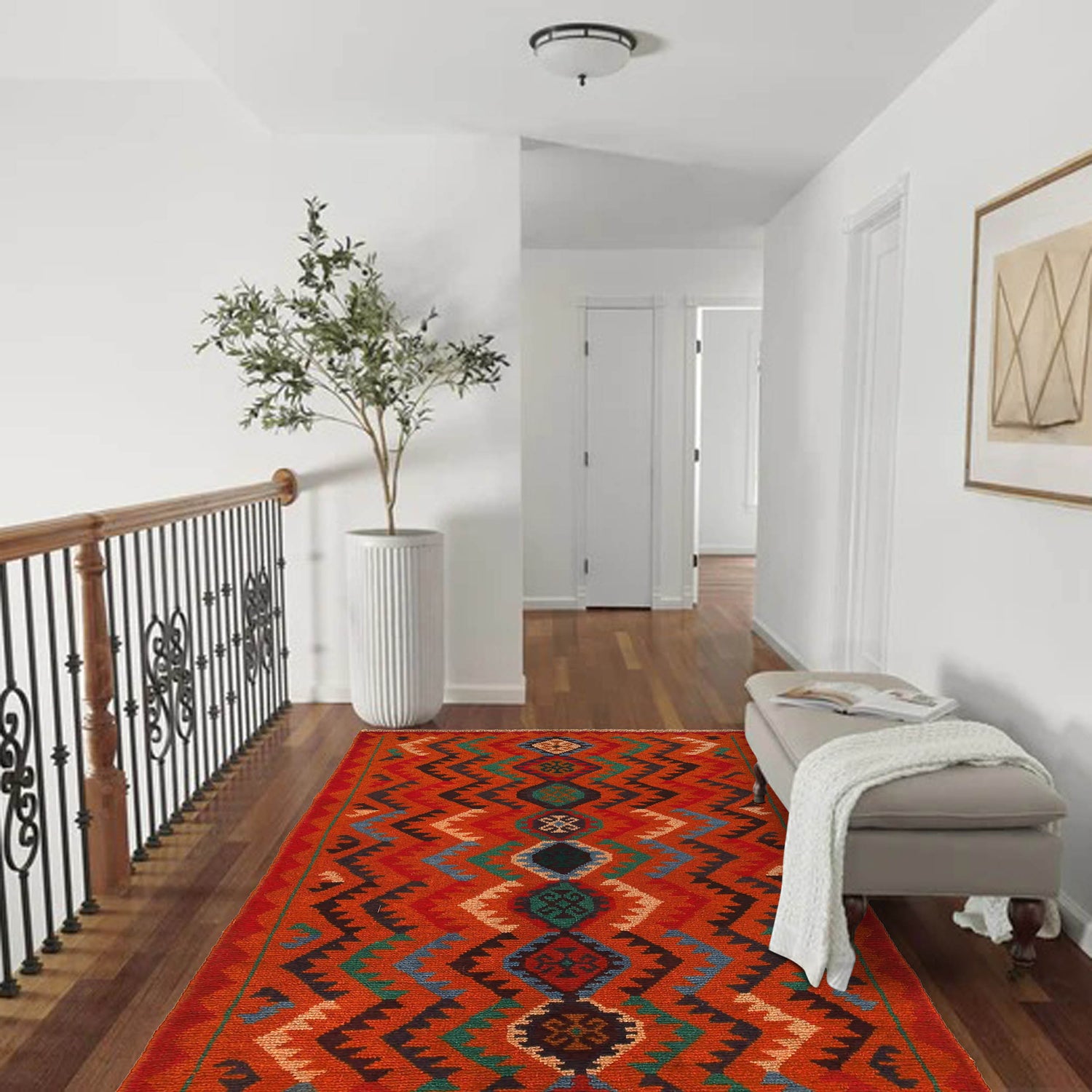 Tribal Baloch Rug 3' 6" x 6' 2" ft / 107 x 189 cm - No. W27461