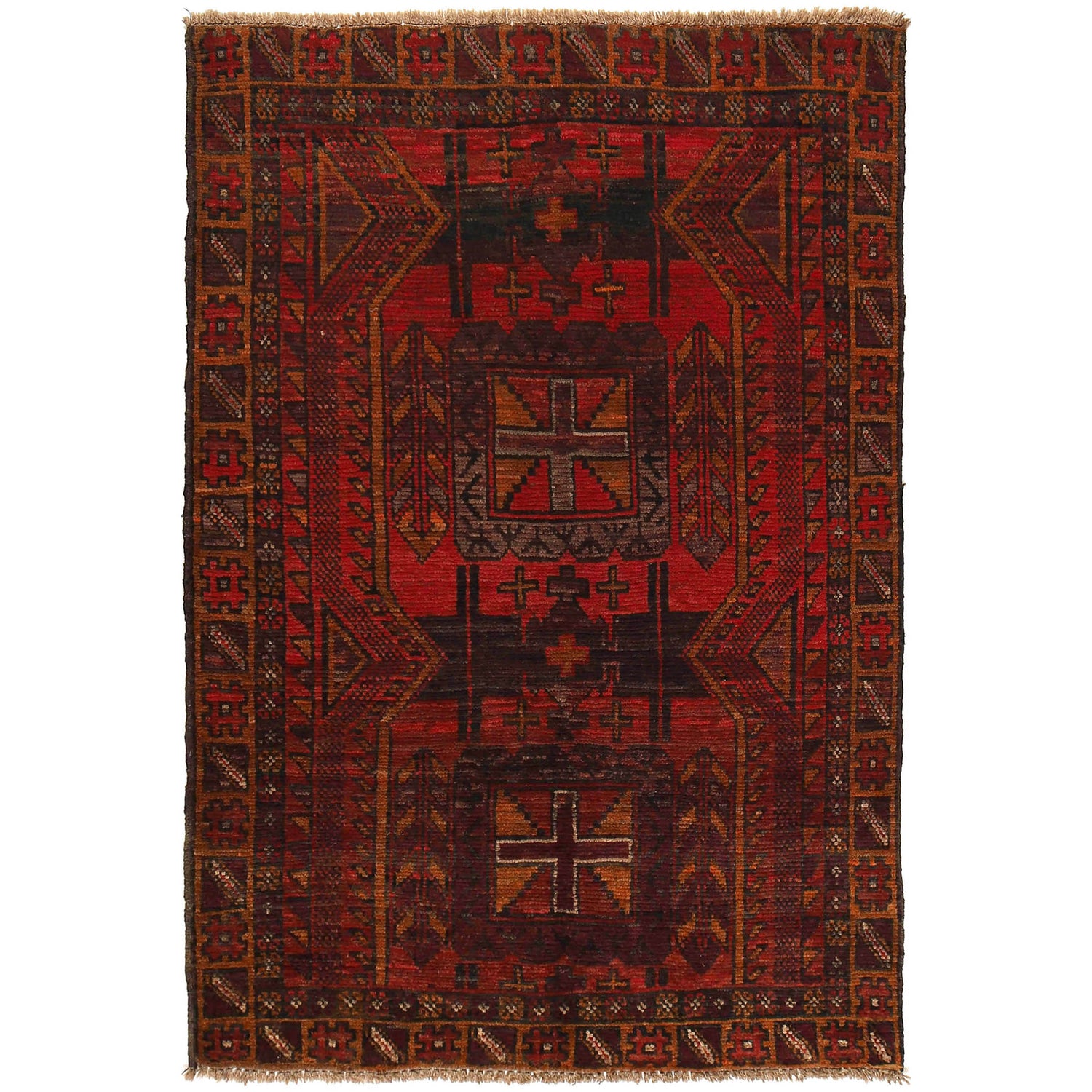 Tribal Baloch Rug 3' 9" x 5' 10" ft / 114 x 178 cm - No. W27462