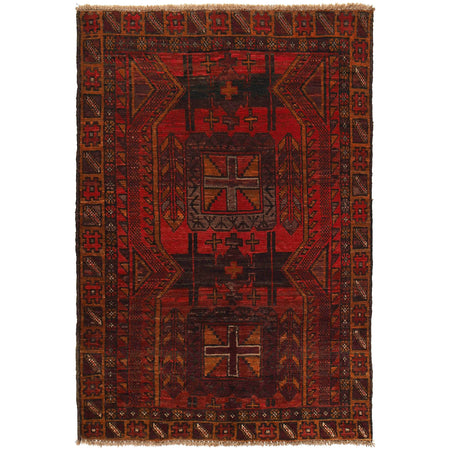 Tribal Baloch Rug 3' 9" x 5' 10" ft / 114 x 178 cm - No. W27462