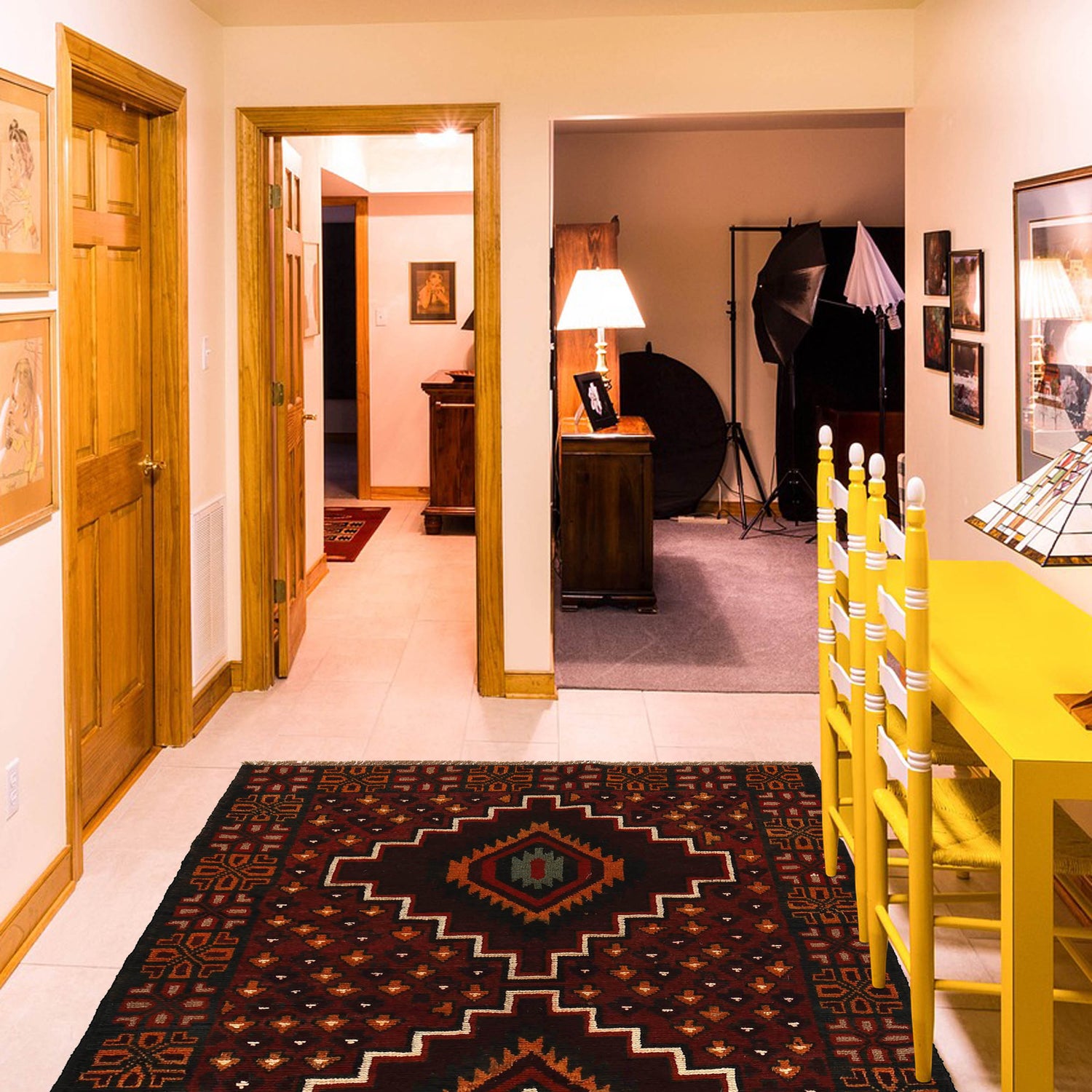 Tribal Baloch Rug 3' 8" x 6' 1" ft / 111 x 186 cm - No. W27463