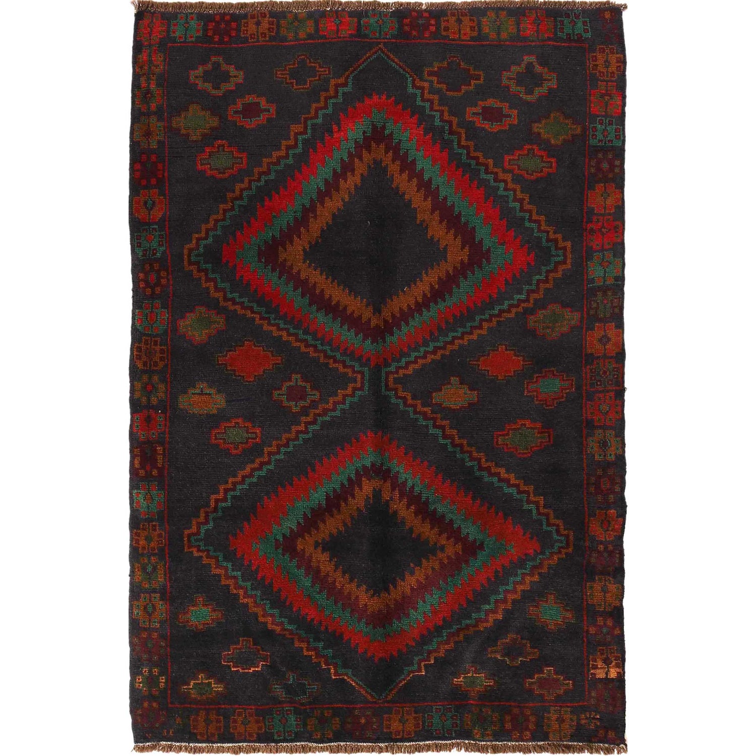 Tribal Baloch Rug 4' 4" x 6' 6" ft / 131 x 197 cm - No. W28020