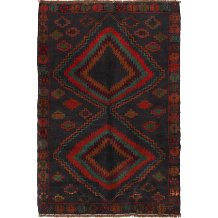 Tribal Baloch Rug 4' 4" x 6' 6" ft / 131 x 197 cm - No. W28020