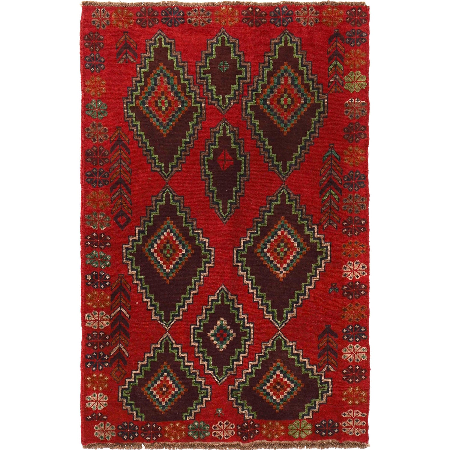 Tribal Baloch Rug 4' 2" x 6' 5" ft / 127 x 195 cm - No. W29015