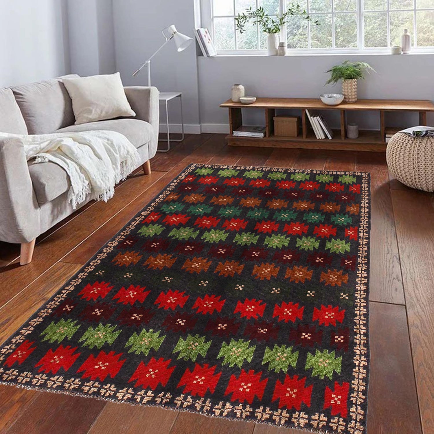 Tribal Baloch Rug 4' 1" x 6' 5" ft / 125 x 195 cm - No. W29016