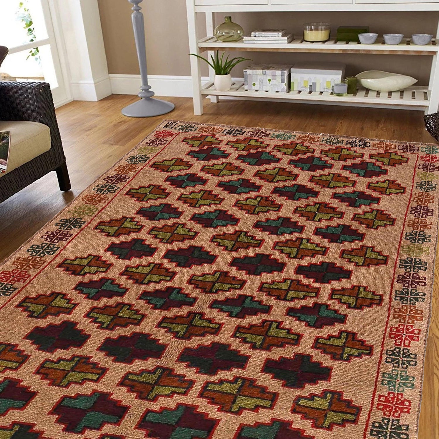 Tribal Baloch Rug 3' 9" x 6' 3" ft / 115 x 191 cm - No. W29019