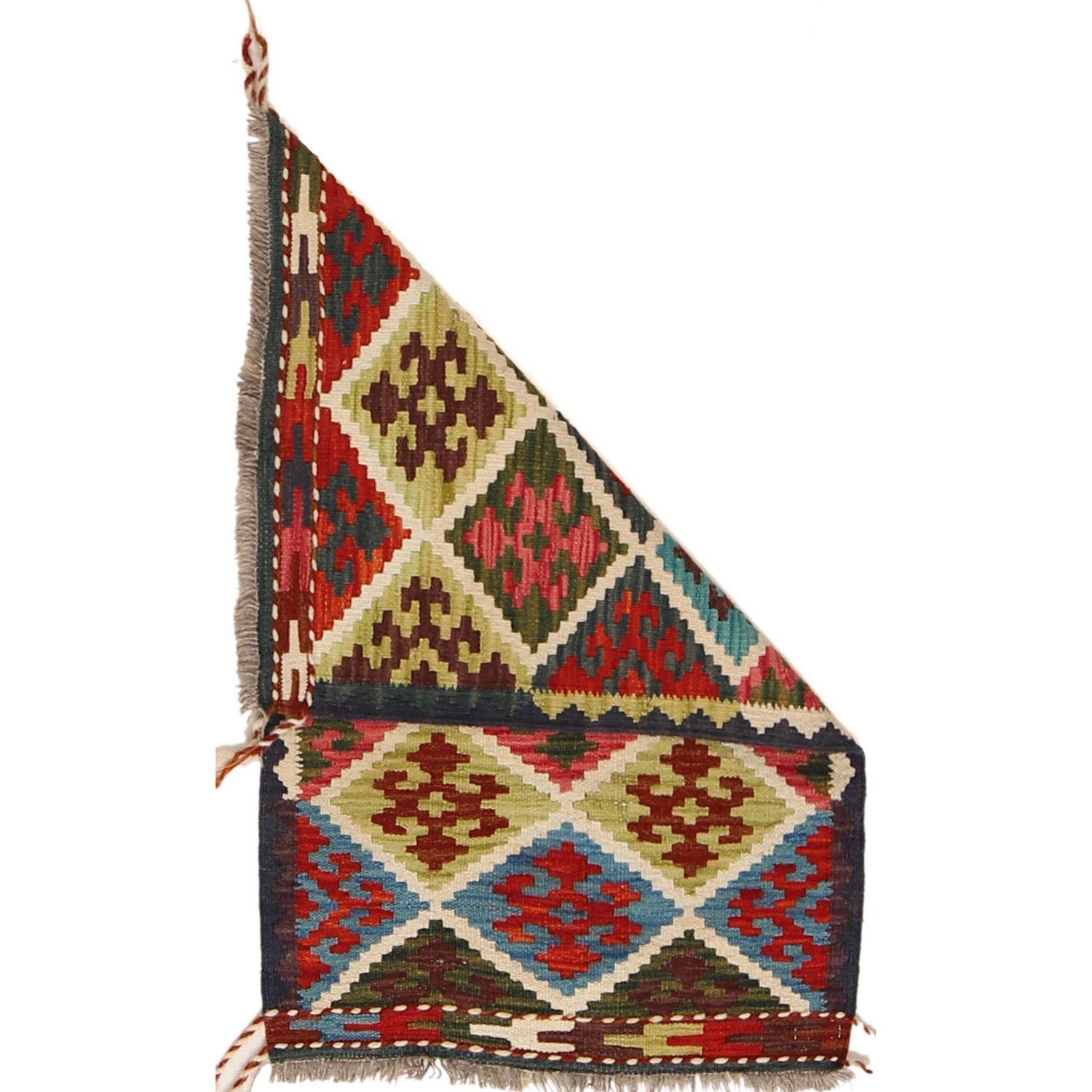 Hand Knotted Afghan Style Kilim 1' 11 x 2' 11" ft / 59 x 90 cm - No. W30315