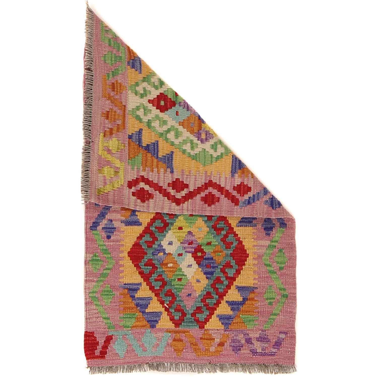 Hand Woven Wool Kelim 1' 10 x 3' 0" ft / 55 x 92 cm - No. W30319