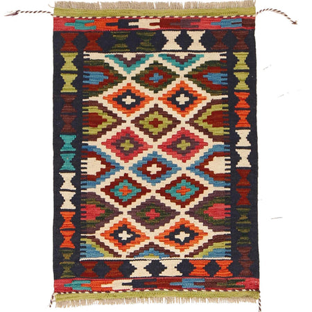 Hand Knotted Flatweave Kilim 2' 0 x 2' 11" ft / 62 x 88 cm - No. W30329