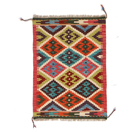 Handmade Afghan Vegetable Kilim 2' 0 x 2' 10" ft / 61 x 86 cm - No. W30336