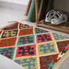 Colorful Flat-Weave Wool Kilim 2' 0 x 3' 1" ft / 60 x 95 cm - No. W30341