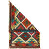 Colorful Flat-Weave Wool Kilim 2' 0 x 2' 11" ft / 60 x 89 cm - No. W30343
