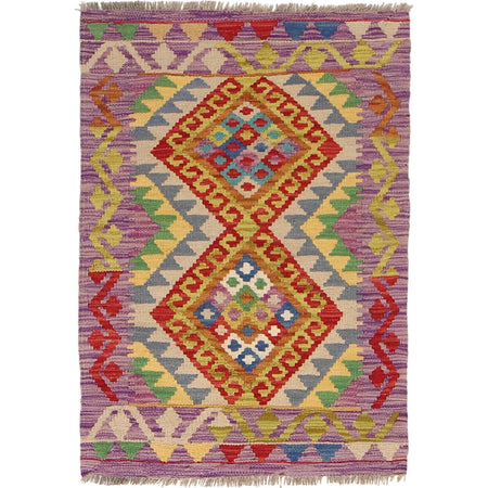 Handmade Vegetable Kilim 2' 0 x 3' 2" ft / 62 x 96 cm - No. W30348