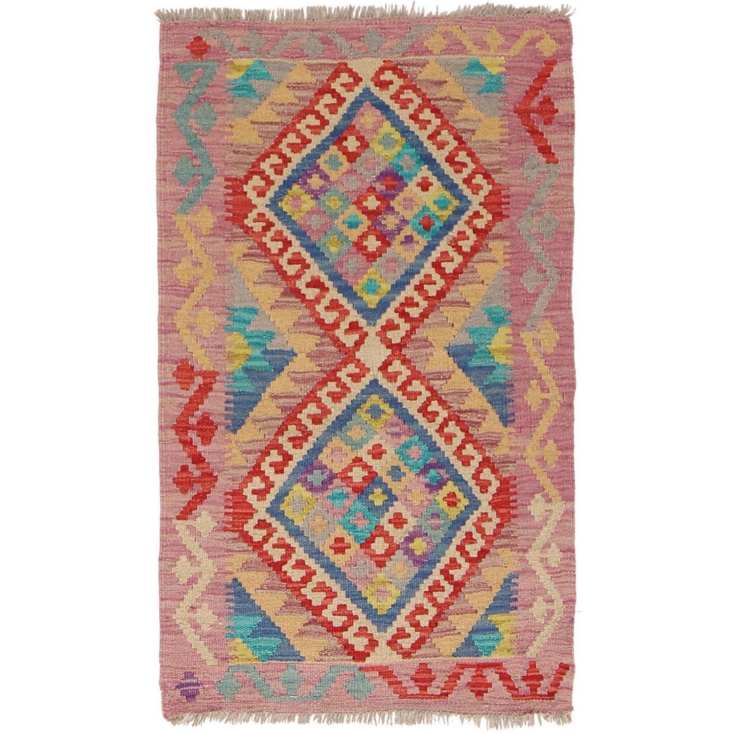 Handmade Vegetable Kelim 2' 0 x 3' 5" ft / 60 x 103 cm - No. W30350