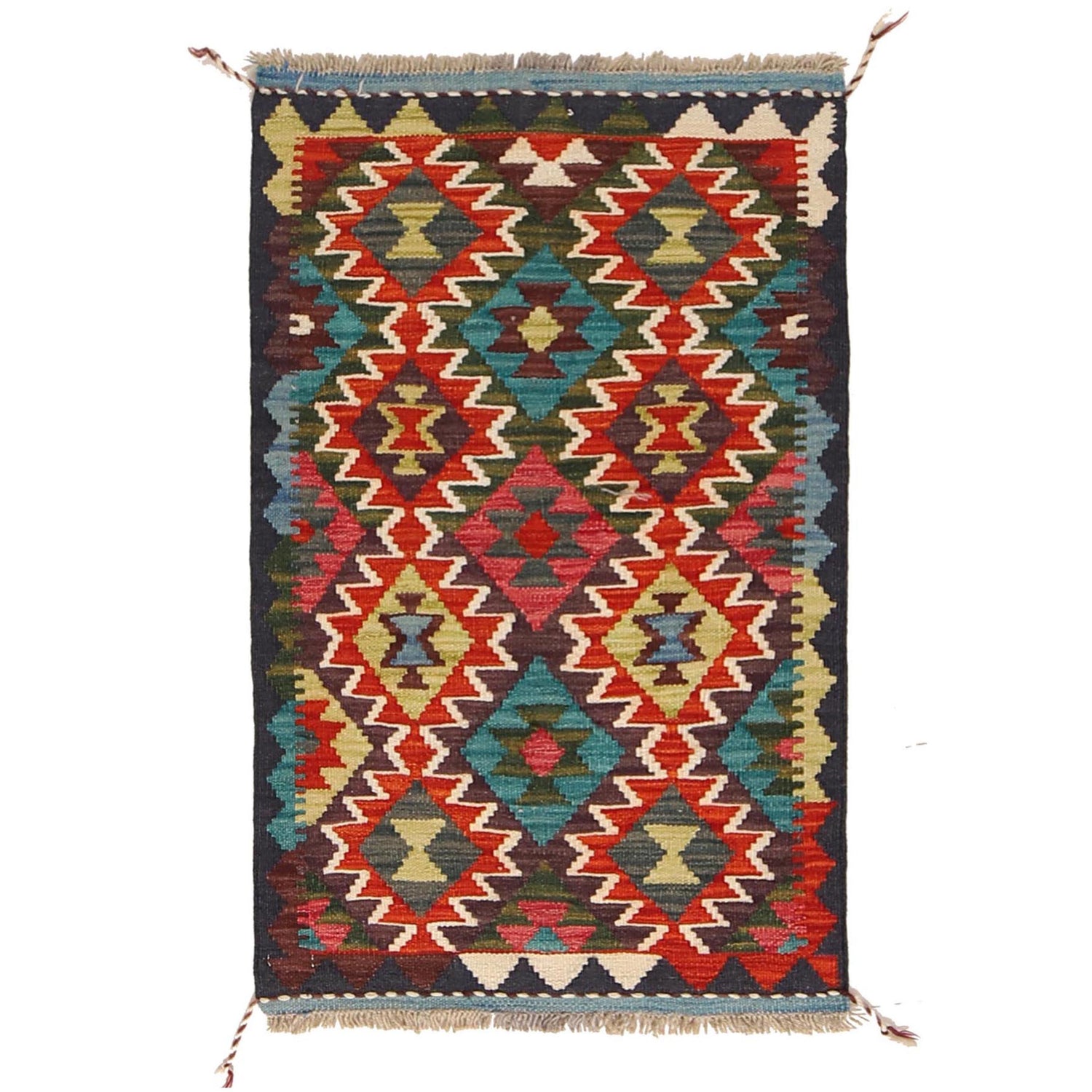 Handmade Vegetable Kelim 1' 10 x 3' 0" ft / 57 x 91 cm - No. W30351