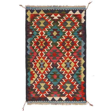 Handmade Vegetable Kelim 1' 10 x 3' 0" ft / 57 x 91 cm - No. W30351