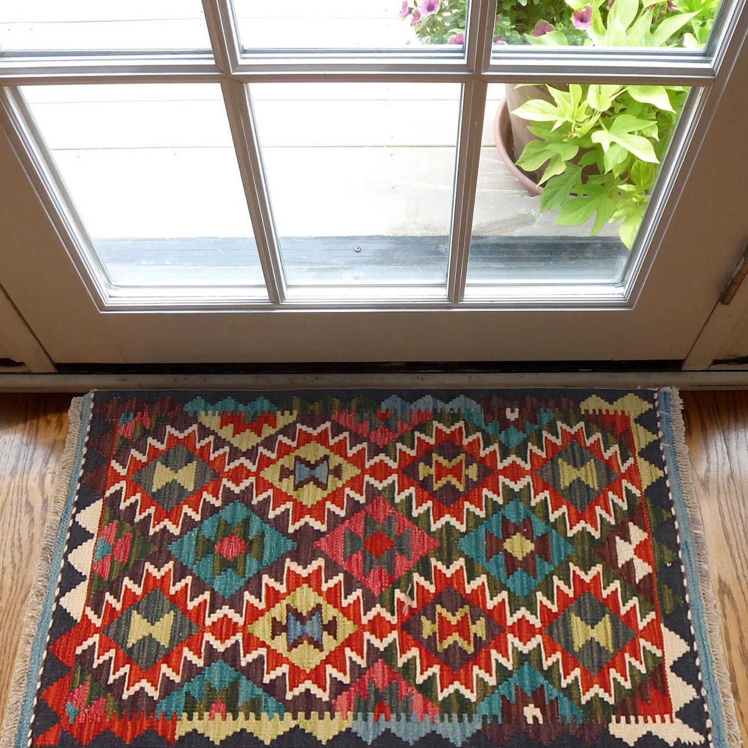 Handmade Vegetable Kelim 1' 10 x 3' 0" ft / 57 x 91 cm - No. W30351