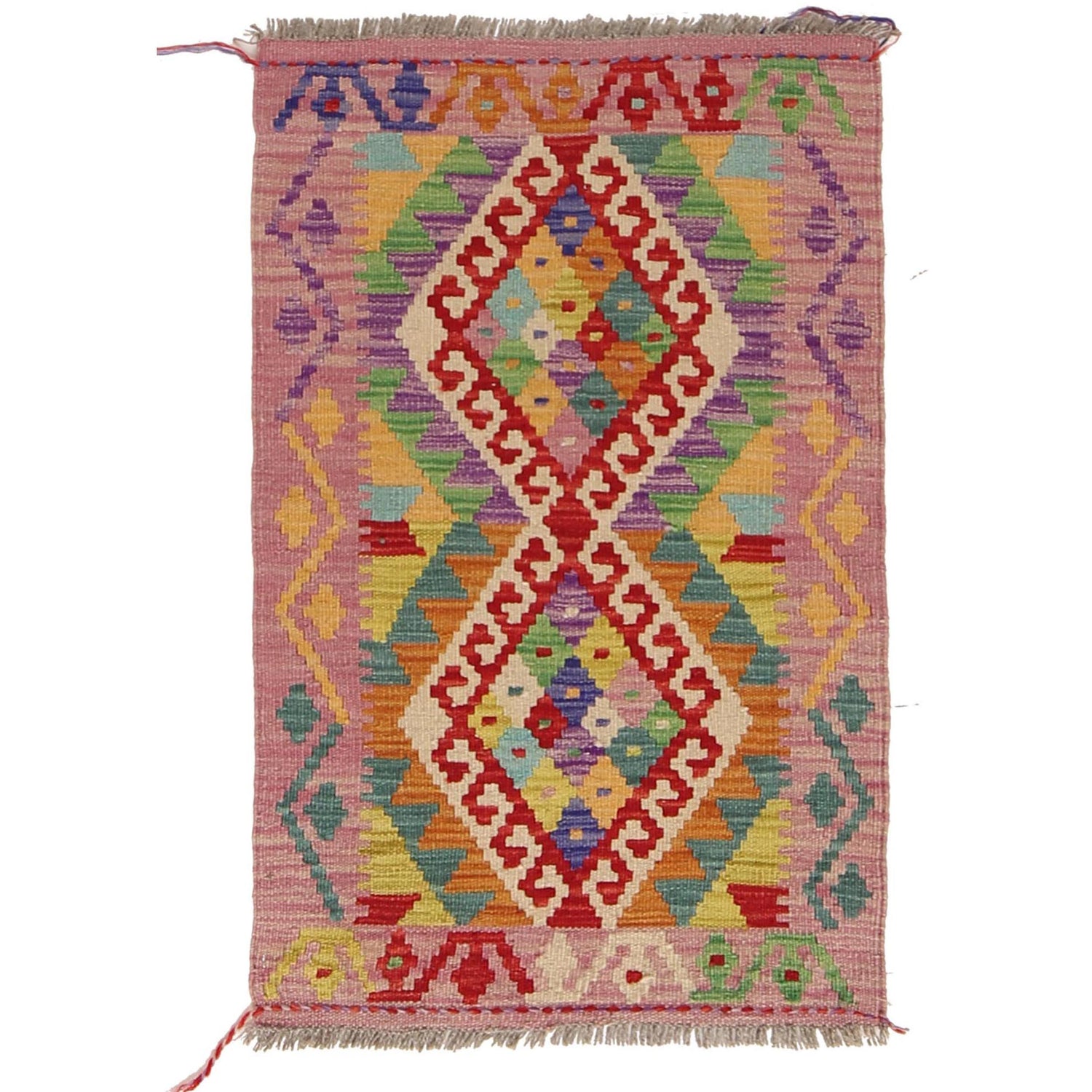 Handmade Vegetable Kelim 1' 11 x 3' 0" ft / 58 x 92 cm - No. W30352