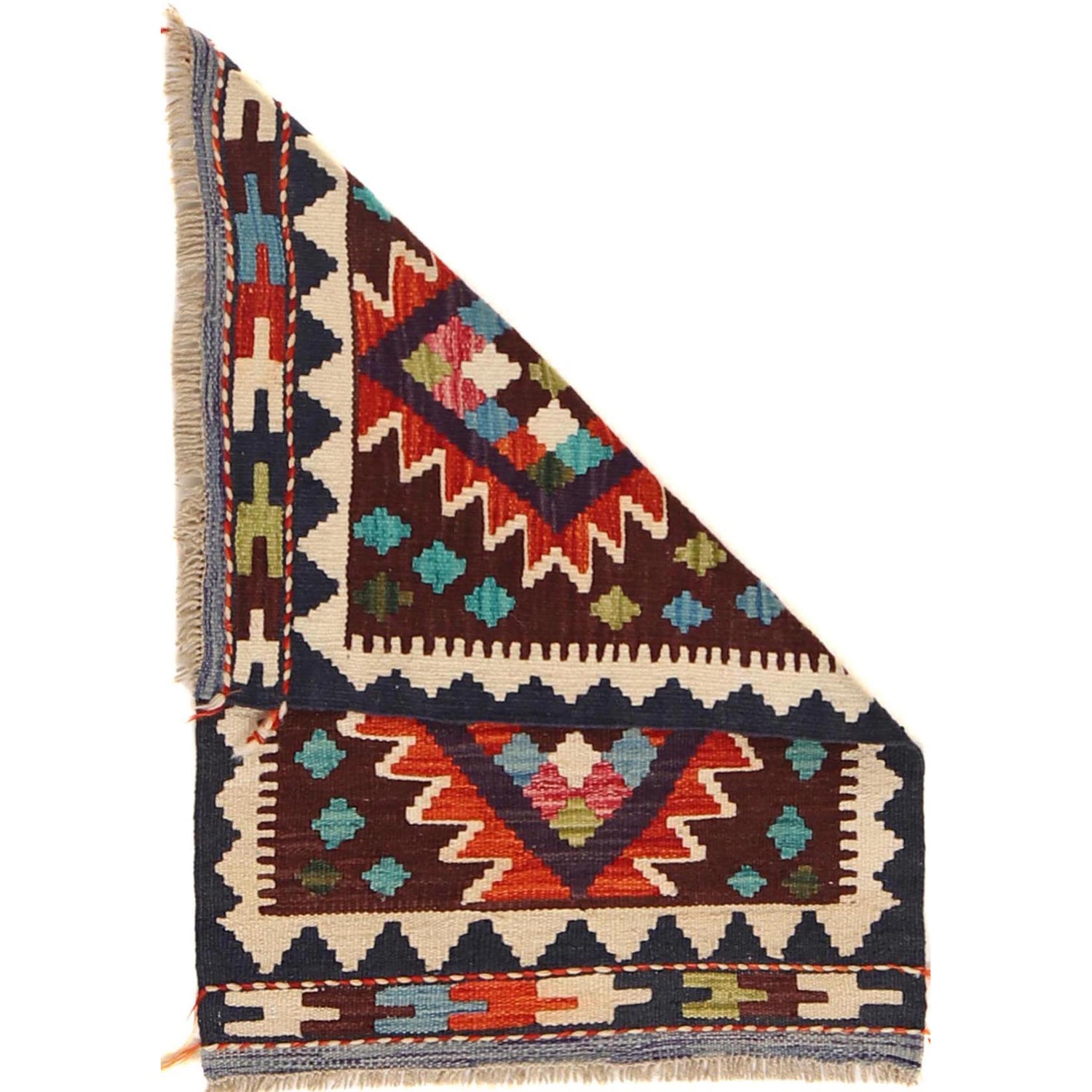 Hand Knotted Afghan Style Kilim 2' 0 x 2' 11" ft / 60 x 90 cm - No. W30357