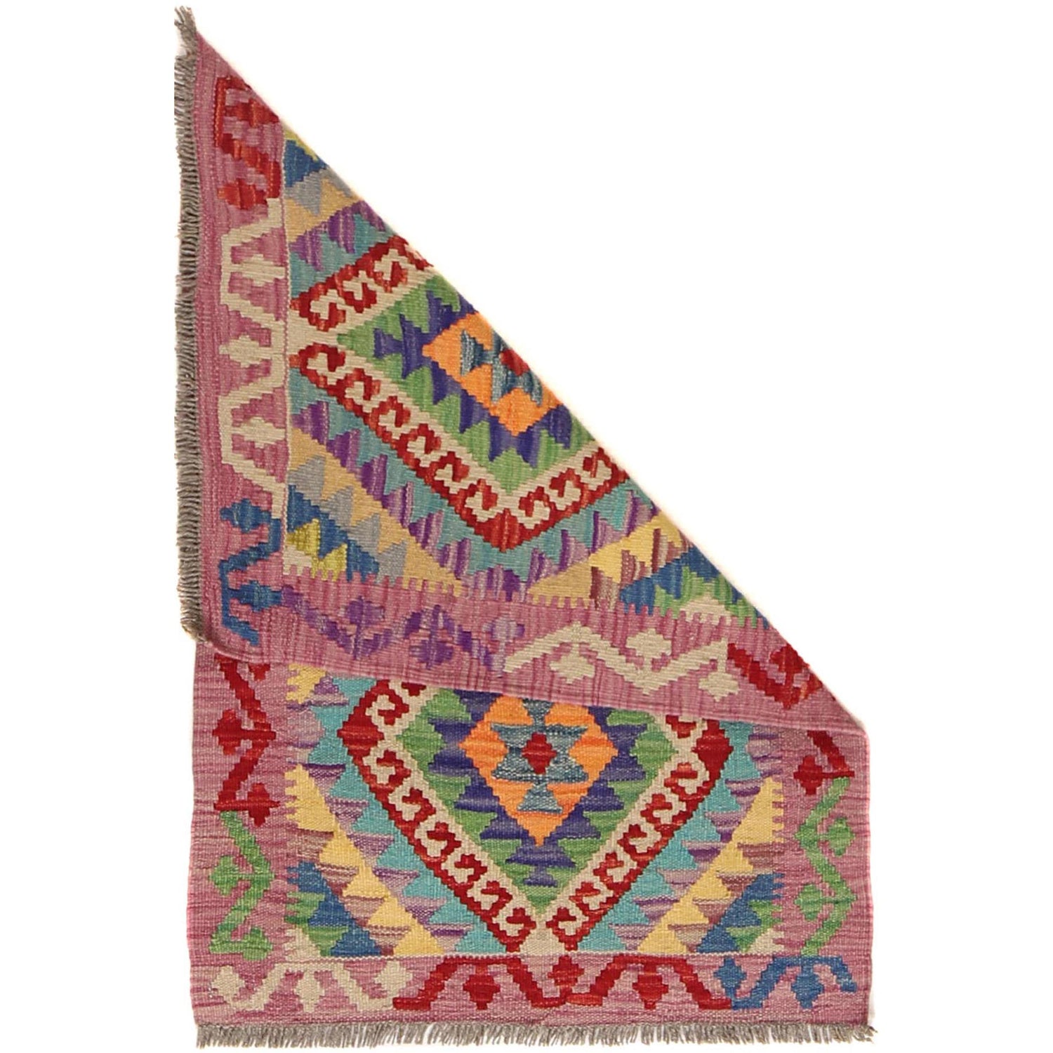 Hand Knotted Afghan Style Kilim 2' 2 x 3' 2" ft / 65 x 97 cm - No. W30359