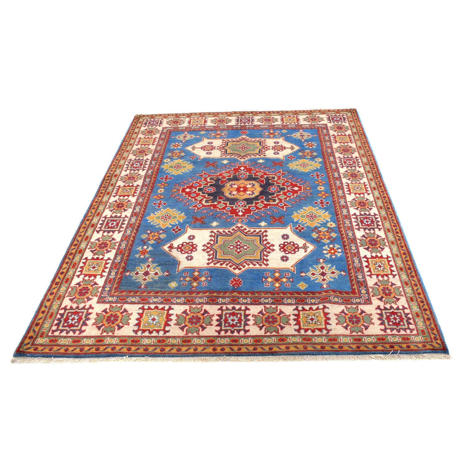 Handmade Kazak Area Rug 4' 11" x 6' 7" ft / 150 x 200 cm - No. W30733