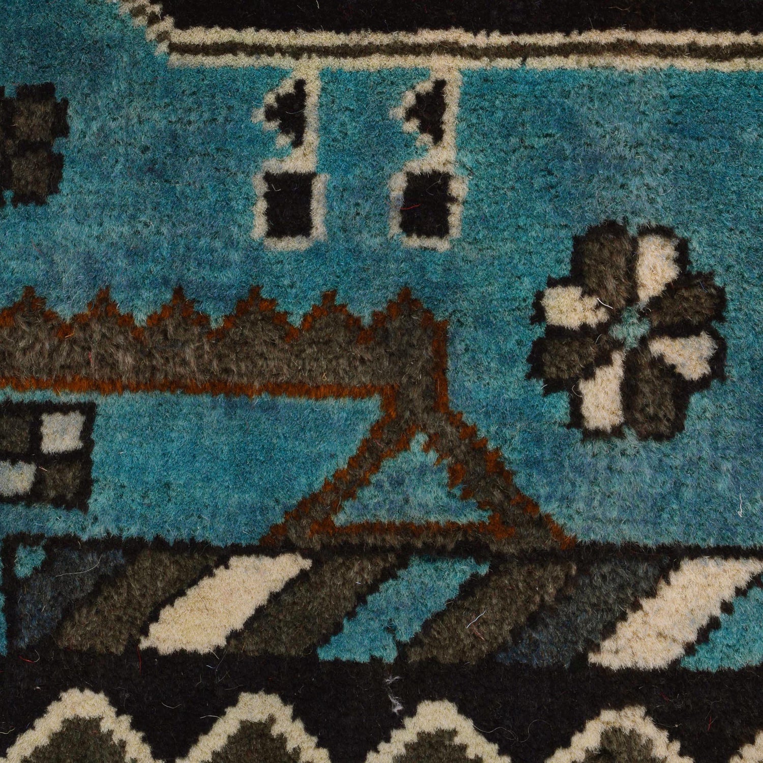 Handcrafted Afghan War Rug 2' 10" x 4' 3" ft / 87 x 129 cm - No. W30737