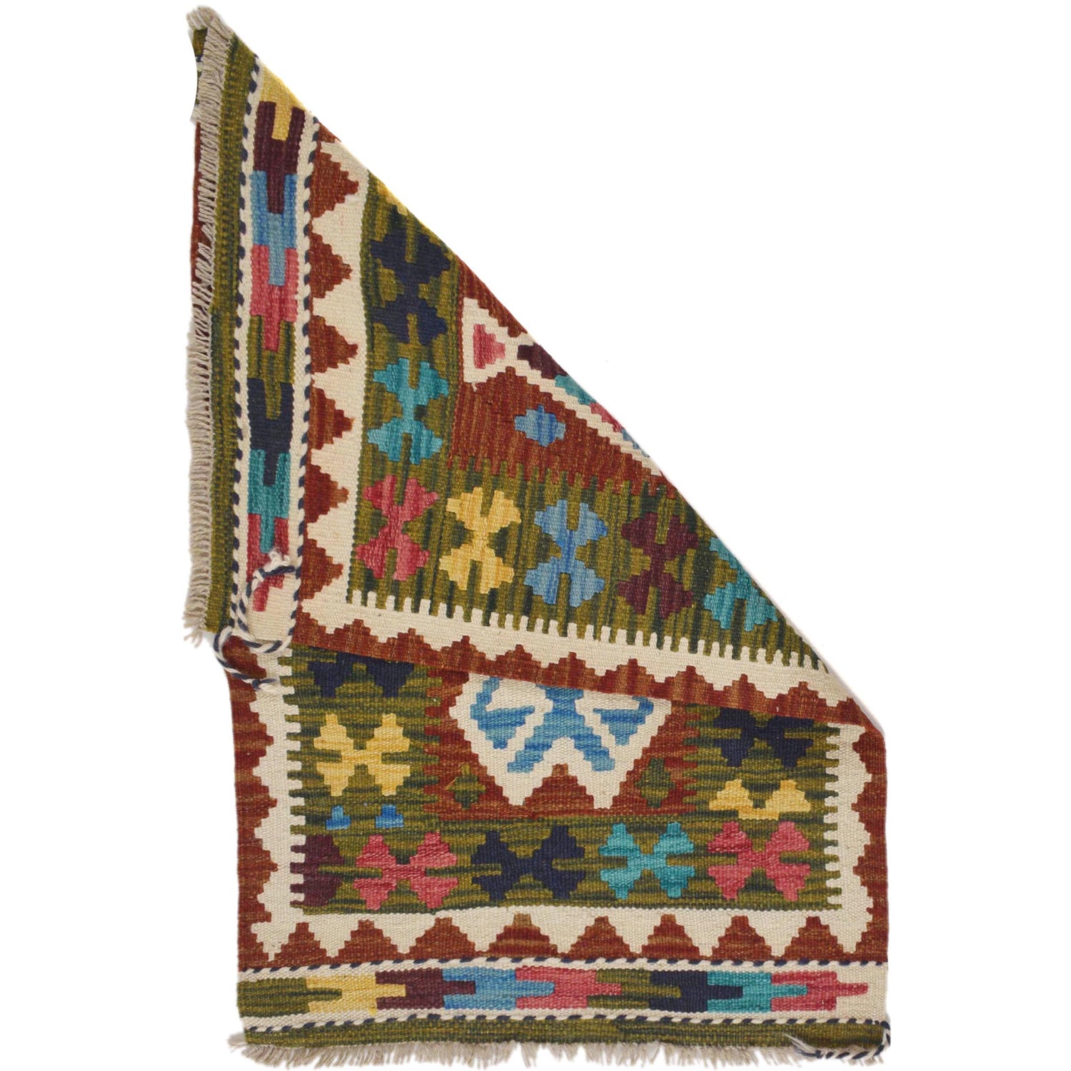 Handmade Vegetable Kilim 2' 0 x 3' 1" ft / 61 x 93 cm - No. W30752