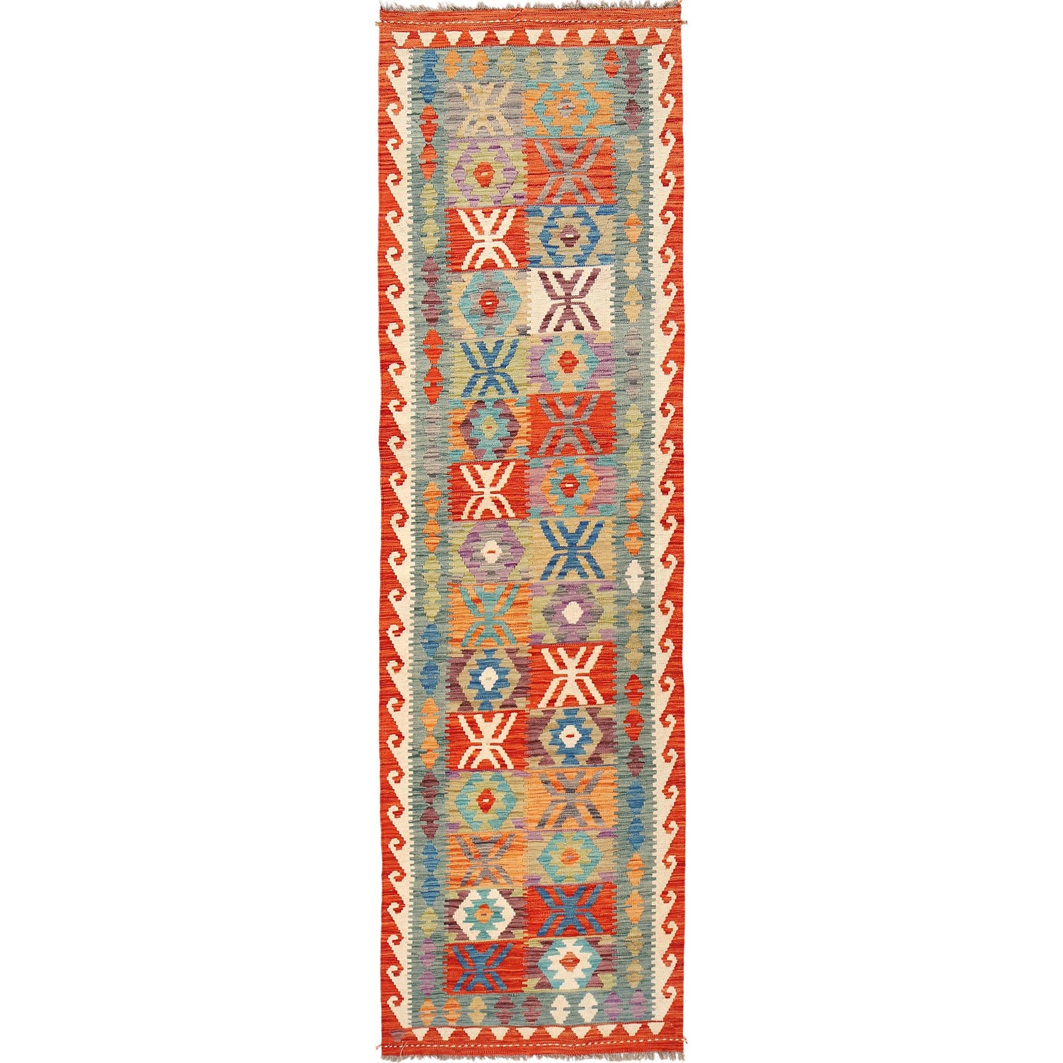 Long Kilim Runner 2' 7" x 9' 7" ft / 78 x 291 cm - No. W30859