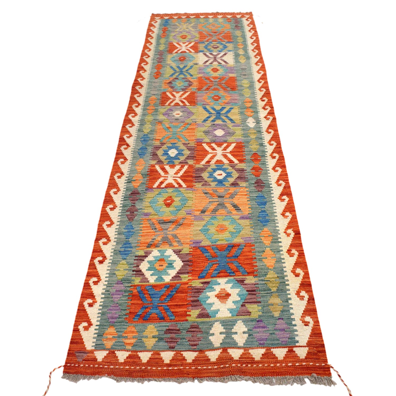 Long Kilim Runner 2' 7" x 9' 7" ft / 78 x 291 cm - No. W30859