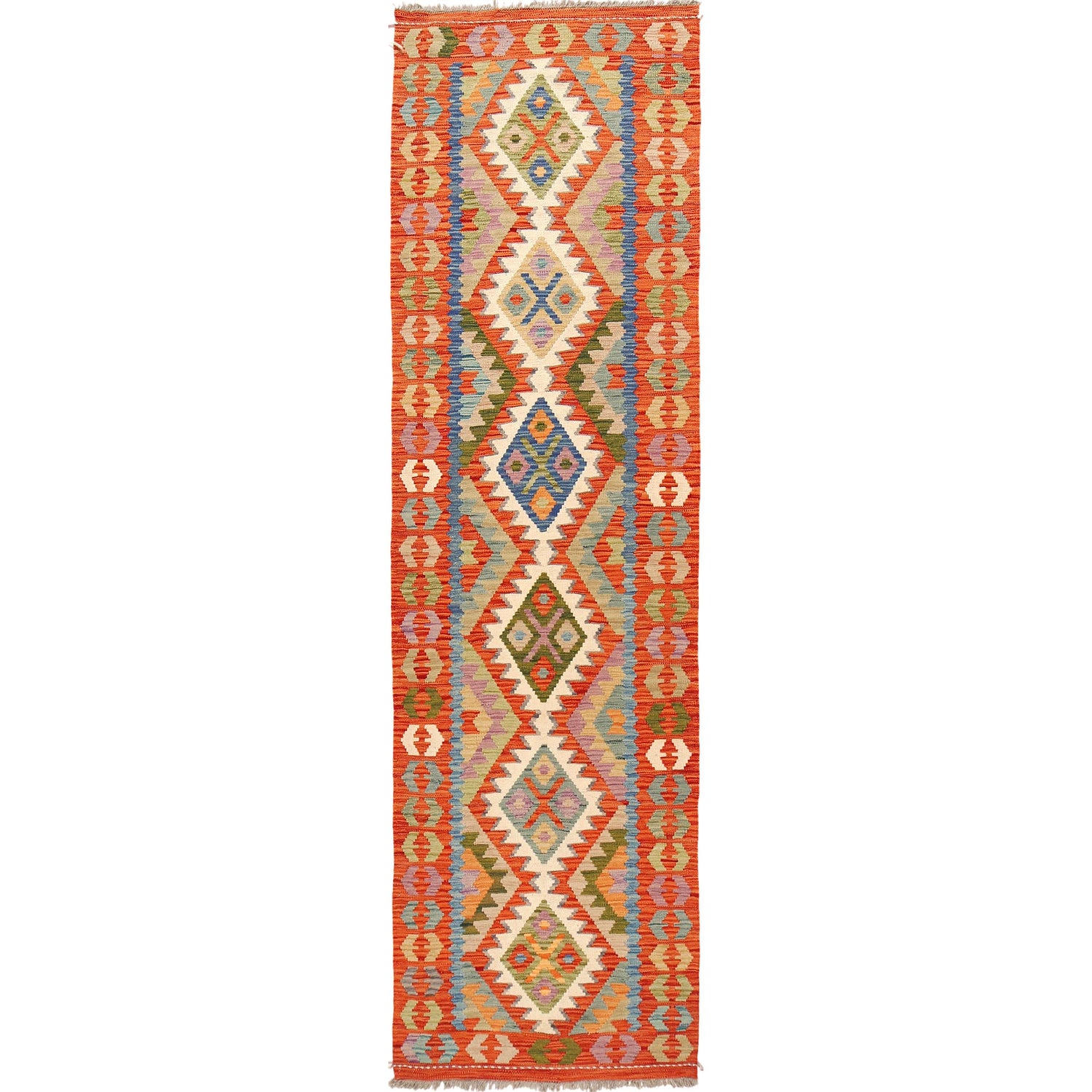 Long Kilim Runner 2' 10" x 9' 7" ft / 80 x 291 cm - No. W30862