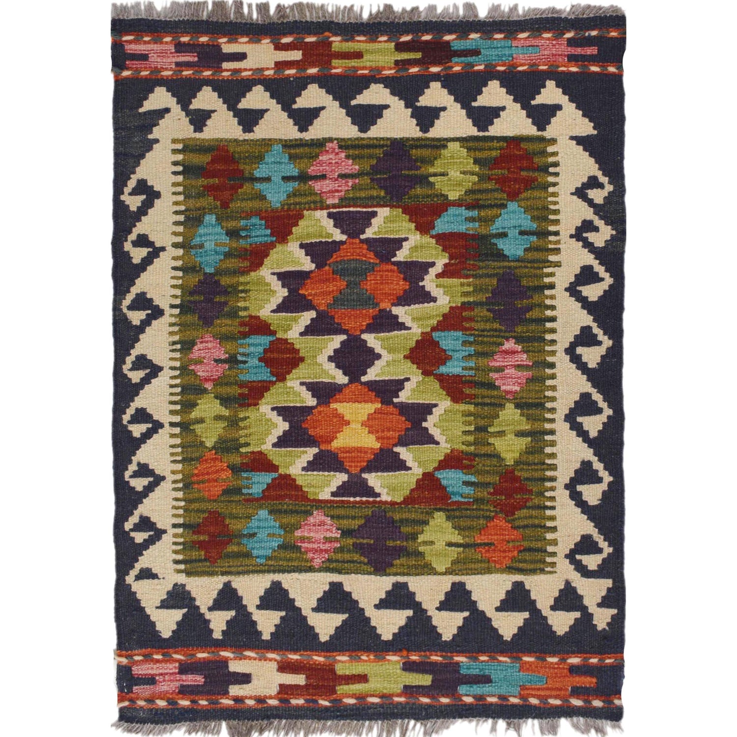 Handmade Vegetable Kelim 2' 0 x 2' 9" ft / 60 x 84 cm - No. W30886