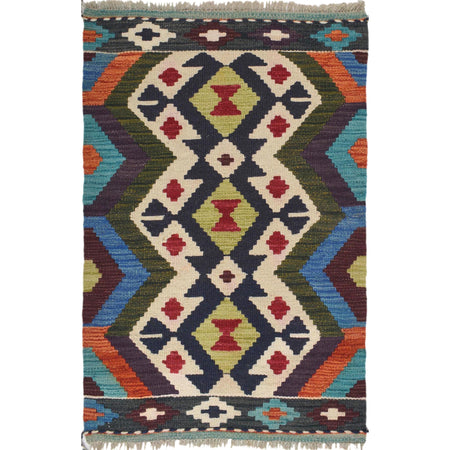 Handmade Vegetable Kilim 1' 11 x 2' 11" ft / 59 x 90 cm - No. W30933