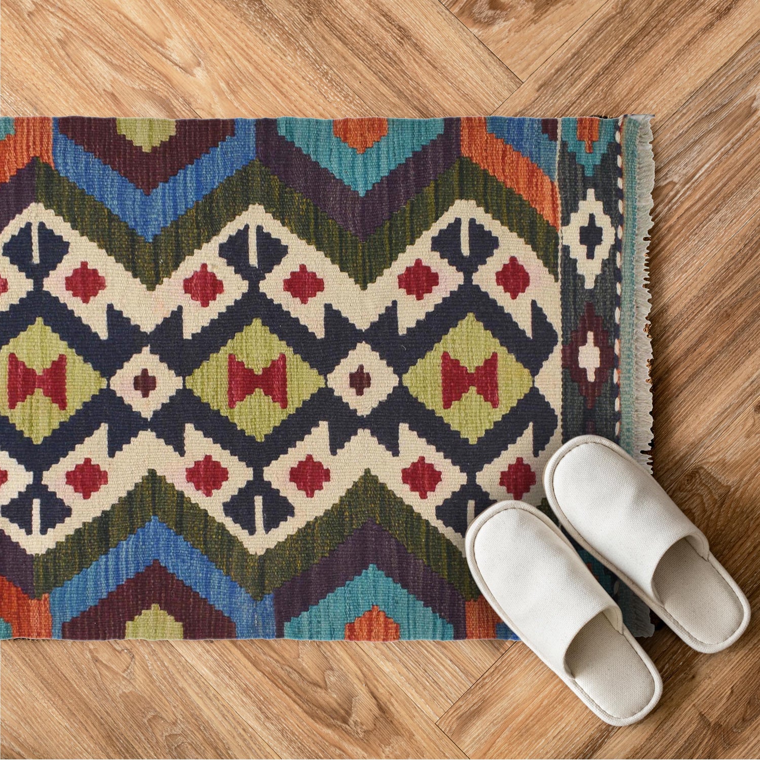 Handmade Vegetable Kilim 1' 11 x 2' 11" ft / 59 x 90 cm - No. W30933